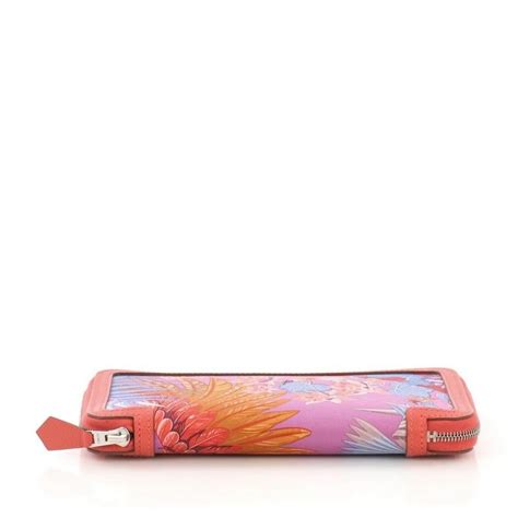 Hermes Soie Cool Wallet Printed Silk and Epsom Long Multicolor 